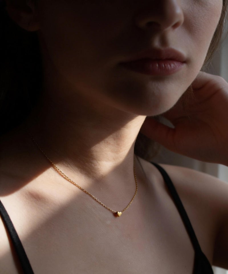 ネックレス レディース シンプル シルバー925 18K仕上げ 【itiy イティ】 ハート クロス 丸 サークル 小粒モチーフ 小豆チェーン 長さ38cm 40cm 大人 可愛い おしゃれ