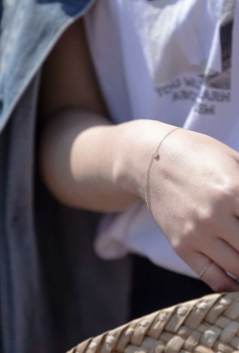 Tiny Diamond Motif Gold Bracelet MELE BR K18 -メレブレスレットK18