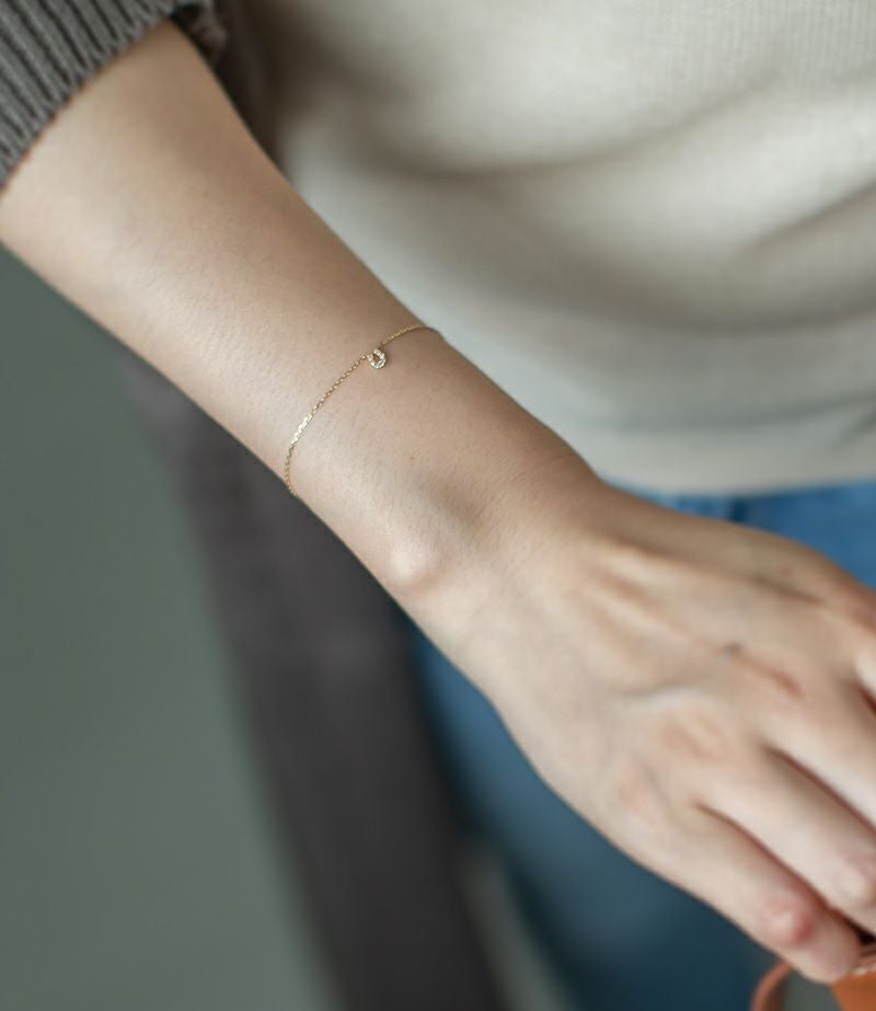 Tiny Diamond Motif Gold Bracelet MELE BR K18 -メレブレスレットK18