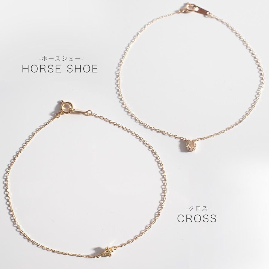 Tiny Diamond Motif Gold Bracelet MELE BR K18 -メレブレスレットK18