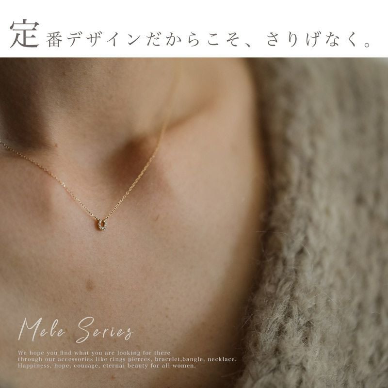 Tiny Diamond Motif Gold Necklace MELE NK K10 -メレネックレスK10