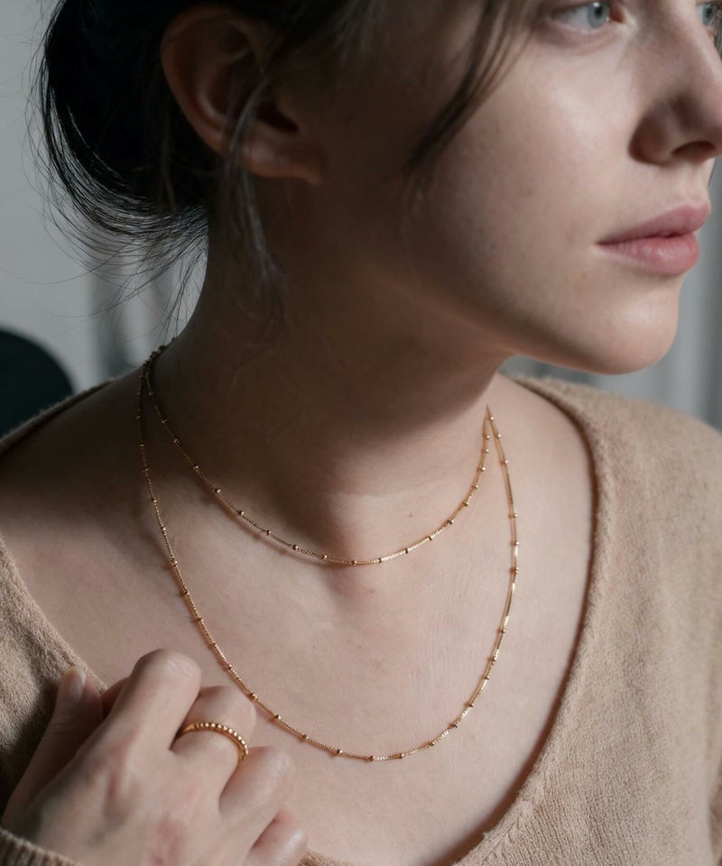 【ドラマ衣装協力】ネックレスチェーンのみ ネックレス シルバー レディース 金属アレルギー対応 【Arete アレーテ】 チェーンだけ シンプル 2連 ロング メンズ 2本セット シルバー925 ゴールド ショート 18金 仕上げ k18 ニッケルフリー 長さ38cm 50cm おしゃれ 大人 可愛い