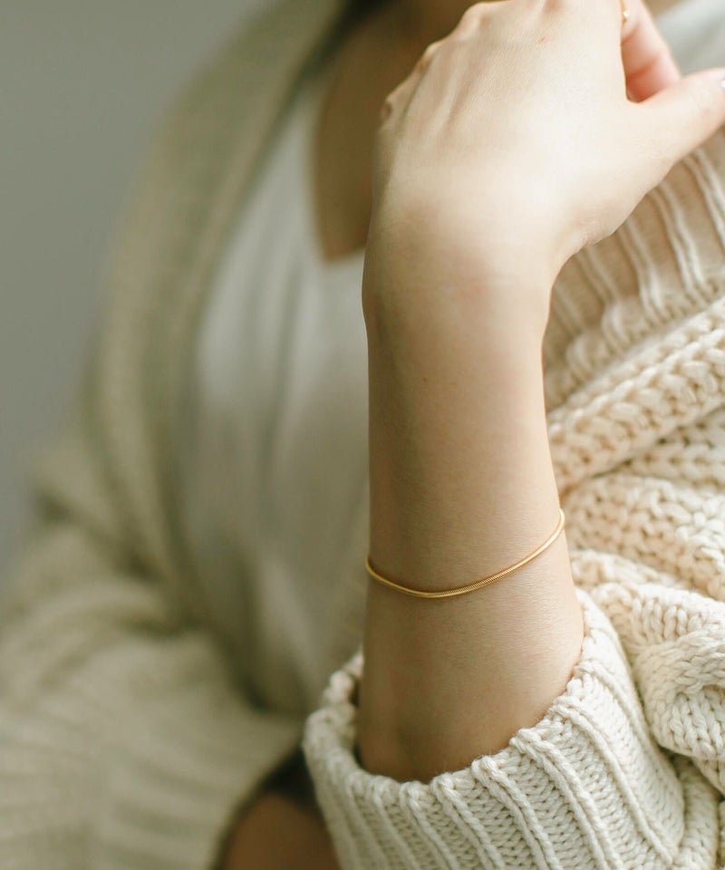 滑らかチェーン シルバー925 ゴールド ブレスレット スネークチェーン 【VENEC ベネック 】 18K仕上げ シルバー ジュエリー レディース 細め チェーン ブレスレット SV925 シンプル Silver925 大人 可愛い おしゃれ