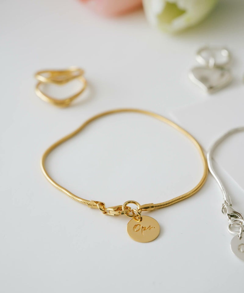 ゴールド スネークチェーン 細め ブレスレット 女性 レディース シルバー925