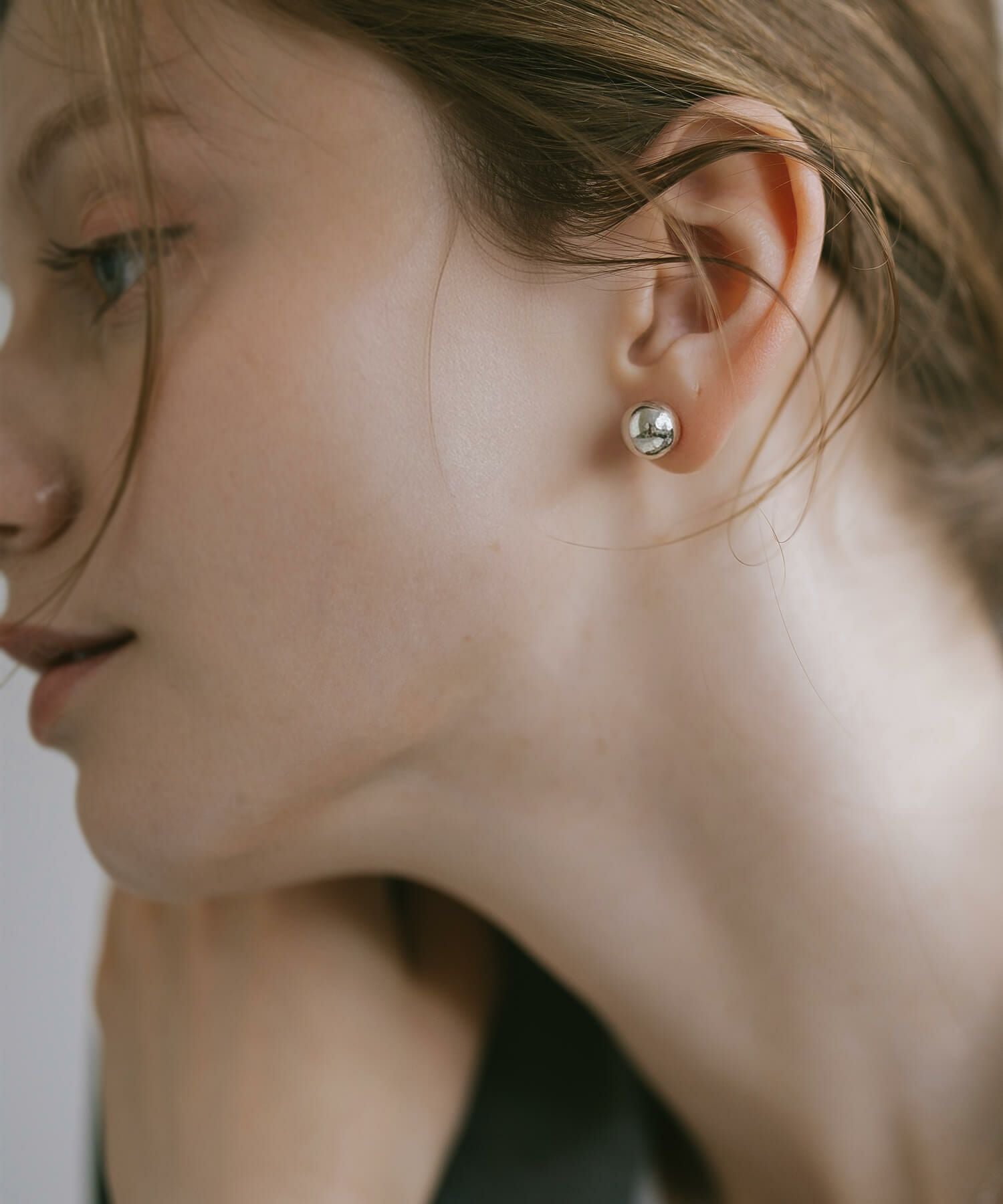 Silver925 Round Ball Stud Earrings HELMIE -ヘルミー- | Ops.(オプス