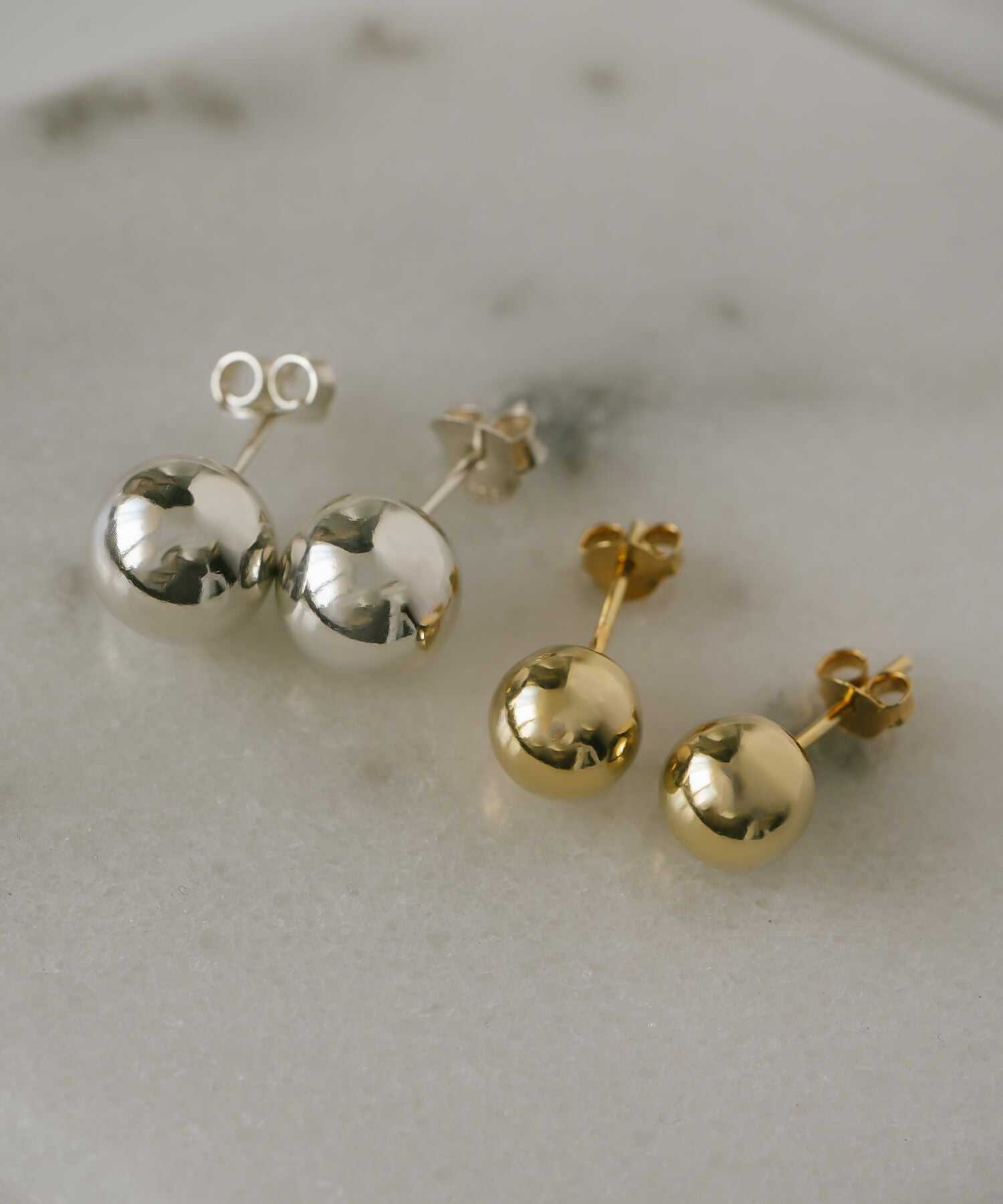 Silver925 Round Ball Stud Earrings HELMIE -ヘルミー- | Ops.(オプス