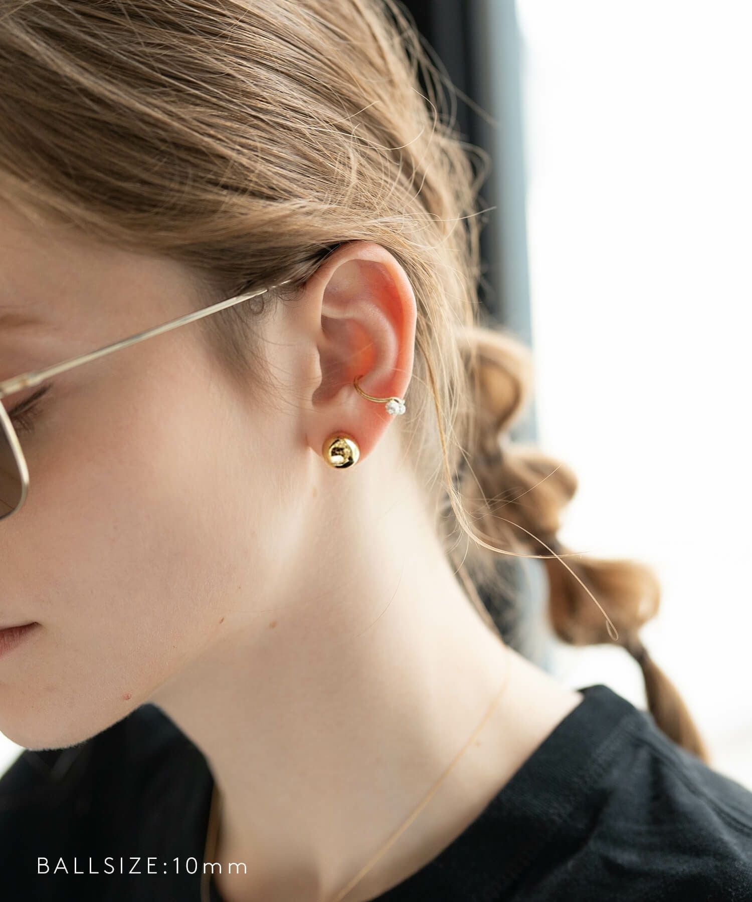 Silver925 Round Ball Stud Earrings HELMIE -ヘルミー- | Ops.(オプス