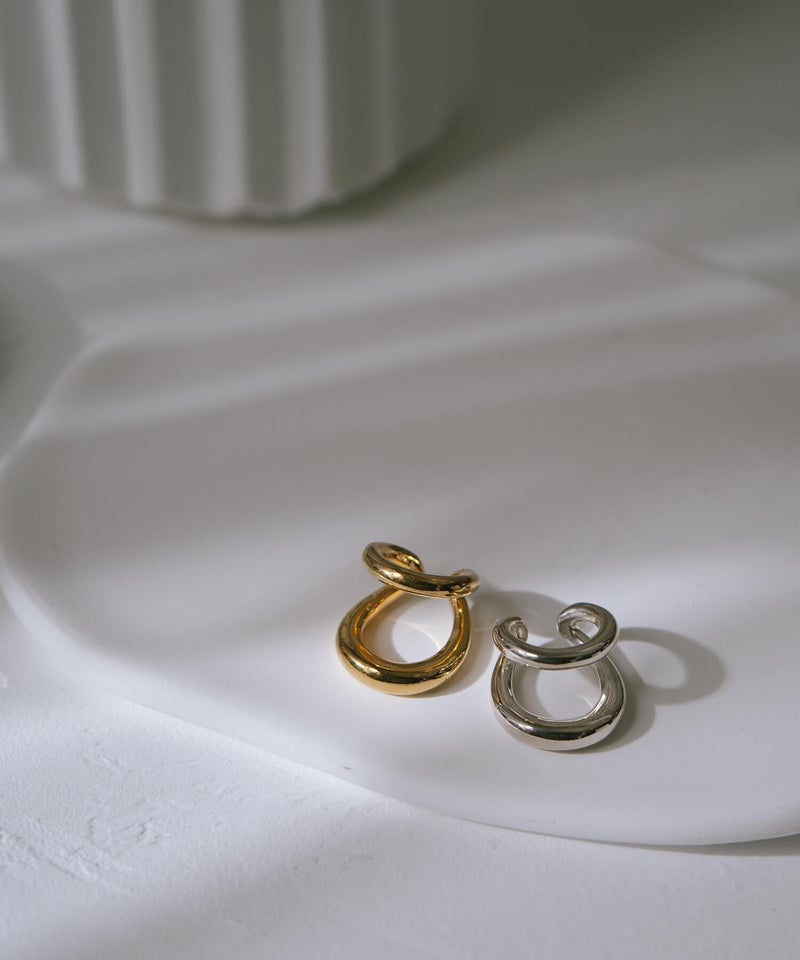 イヤーカフ 大ぶり レディース シンプル シルバー925 イヤカフ イヤーカフス ノンホールピアス ピアリング 大ぶり 【RHENE レーネ】 18k ゴールド仕上げ イヤリング Silver925 金属アレルギー対応 片耳用 フック ピアス カジュアル フォーマル おしゃれ