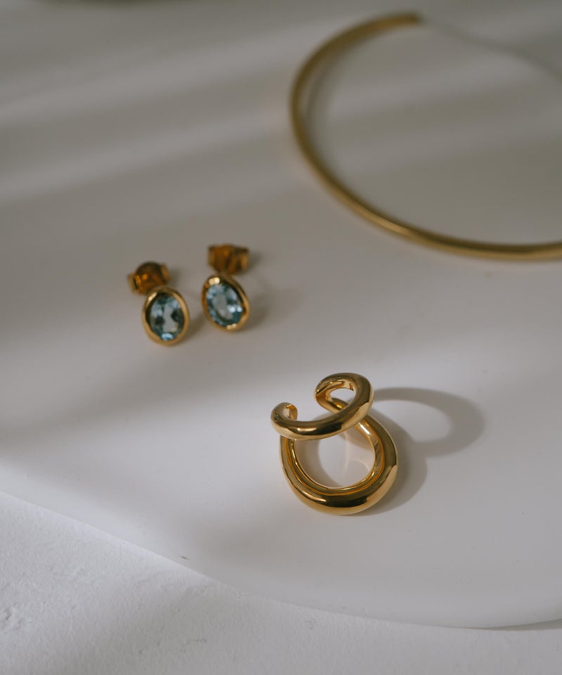 イヤーカフ 大ぶり レディース シンプル シルバー925 イヤカフ イヤーカフス ノンホールピアス ピアリング 大ぶり 【RHENE レーネ】 18k ゴールド仕上げ イヤリング Silver925 金属アレルギー対応 片耳用 フック ピアス カジュアル フォーマル おしゃれ