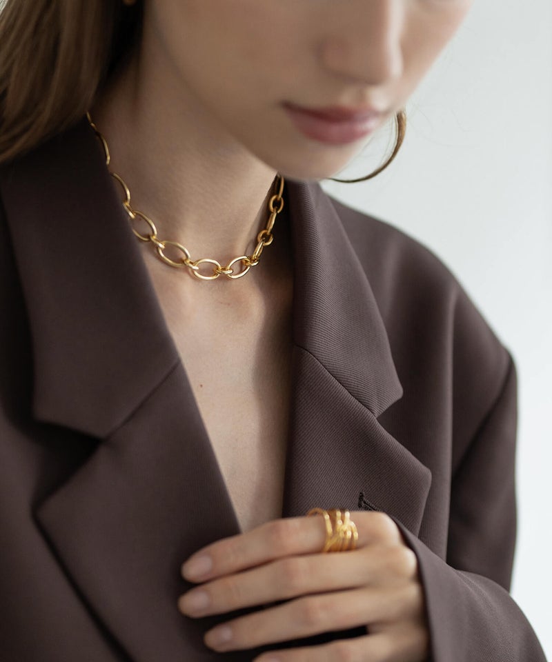 ネックレス レディース シンプル チェーンネックレス 太め シルバー925 大ぶり チョーカー【CARCHE カルチェ】金属アレルギー 安心 ジュエリー アクセサリー 地金