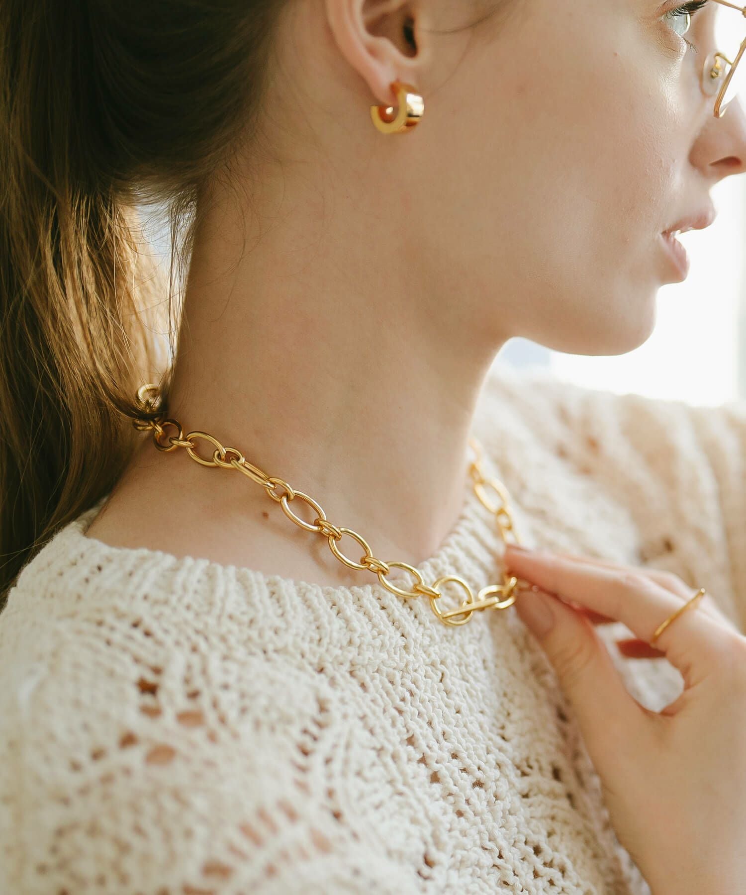 ゴールド チェーンチョーカー (Silver925) Silver925 Chunky Chain Choker CARCHE -カルチェ- | Ops.(オプス)公式