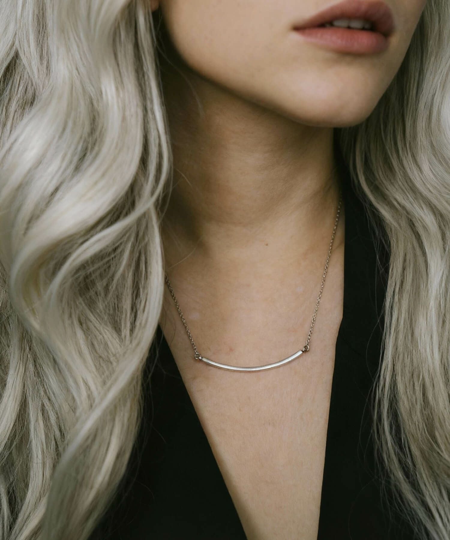 Silver925 Smile Line Bar Necklace TIGO-NK -ティゴ- | Ops.(オプス