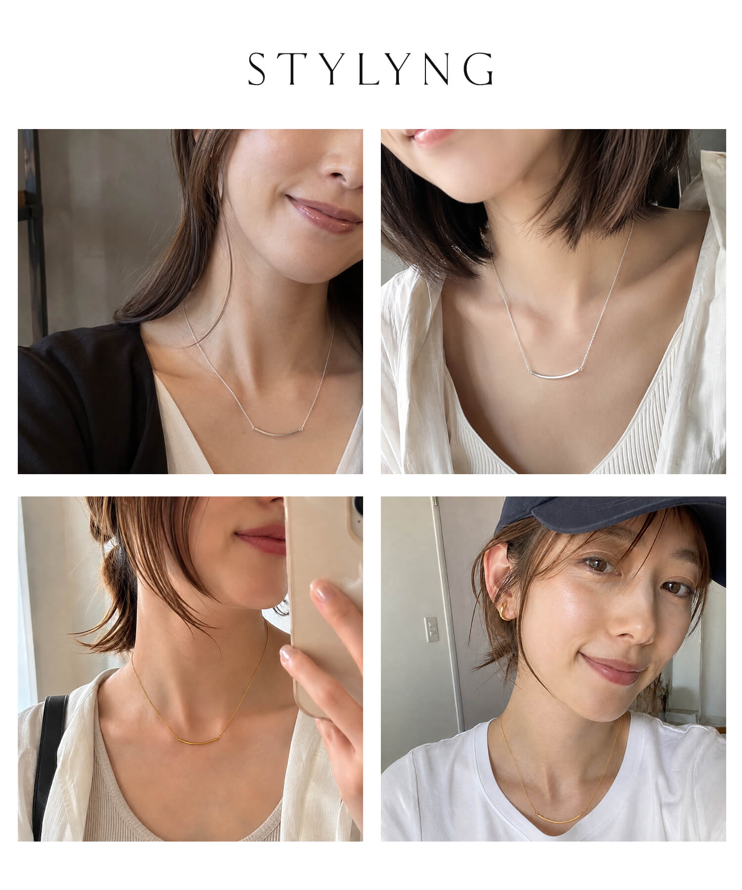 Silver925 Smile Line Bar Necklace TIGO-NK -ティゴ- | Ops.(オプス