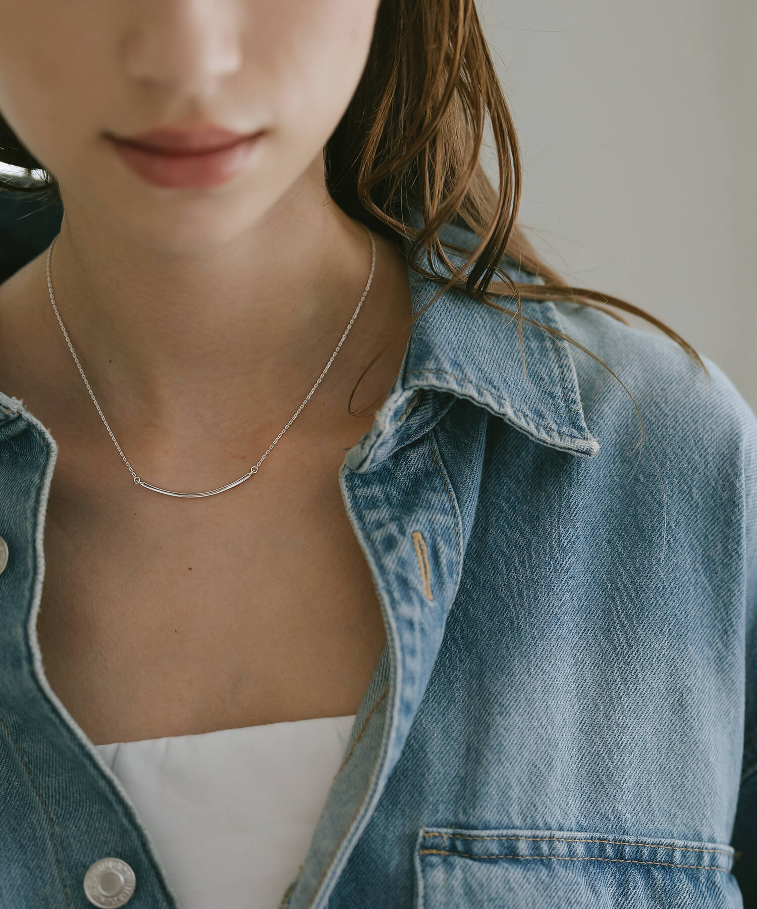Silver925 Smile Line Bar Necklace TIGO-NK -ティゴ- | Ops.(オプス