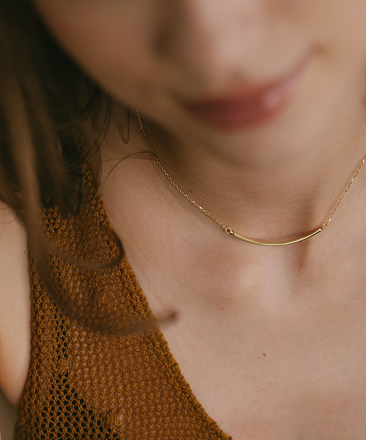 Silver925 Smile Line Bar Necklace TIGO-NK -ティゴ- | Ops.(オプス