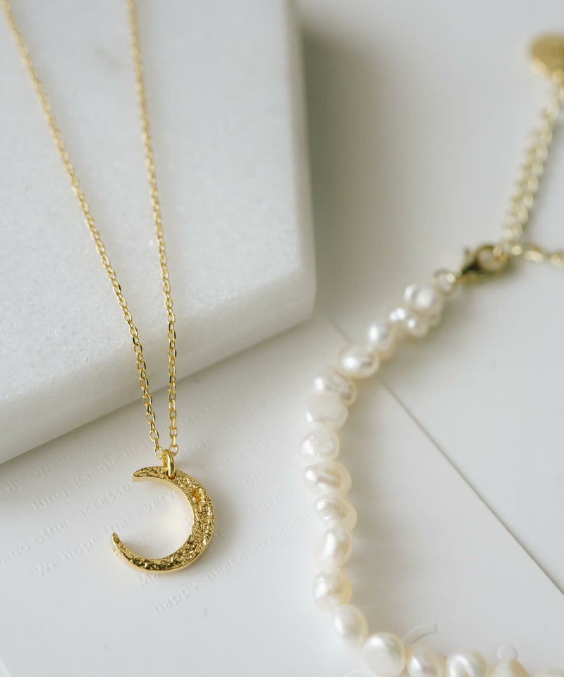 三日月 月 ネックレス レディース 50代 シンプル シルバー ネックレス 【Luneve ルネーブ】 クレセント ムーン 金属アレルギー対応 シルバー925 silver925 たたき 小豆チェーン 長さ48cm 51cm おしゃれ 大人 可愛い