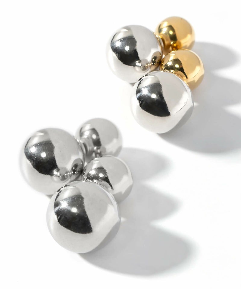 【訳ありアウトレット品】シルバー ピアス 【Pallo パロ】 silver925 シルバー925 バックキャッチピアス ダブルキャッチ シルバーピアス 大ぶり 両耳用 丸玉 シルバー トライバルピアス レトロ