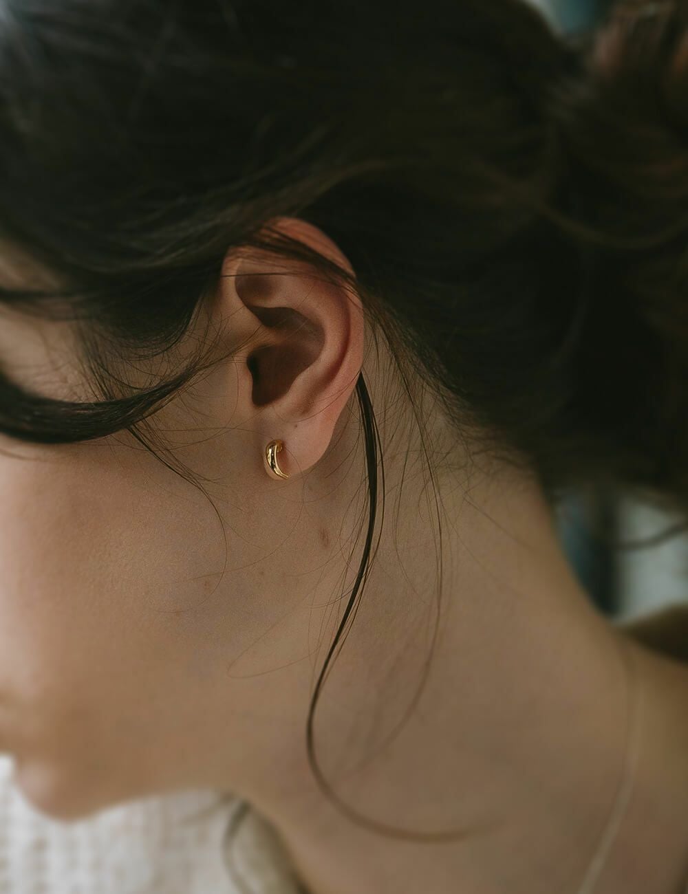 K10 Harf Moon Stud Earrings LUZON K10 -ルゾン- | Ops.(オプス)公式