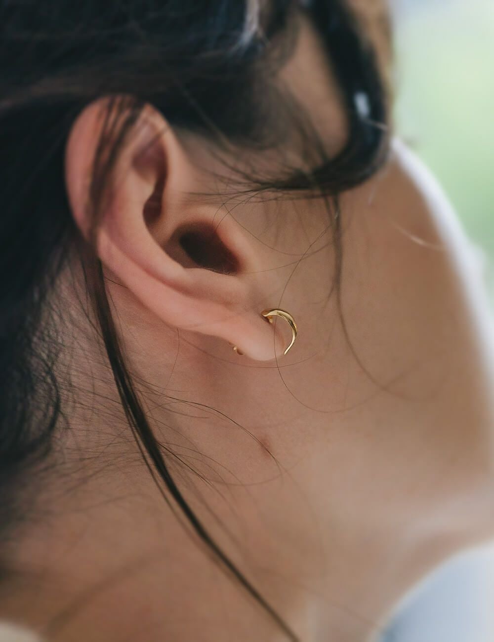 K10 Harf Moon Stud Earrings LUZON K10 -ルゾン- | Ops.(オプス)公式