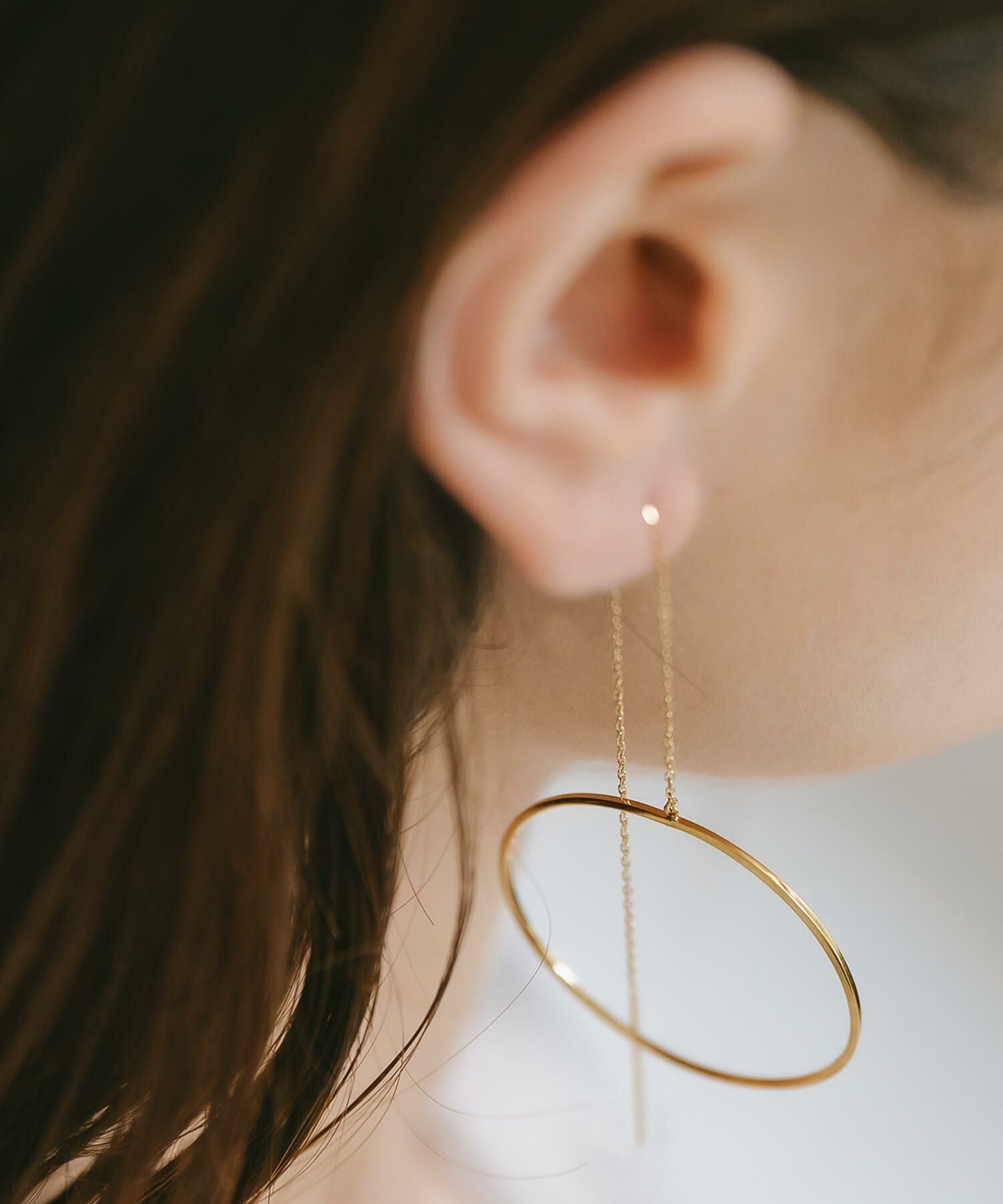 K10 Elegant Hoop Chain Earrings DENEB K10 -デネブ- | Ops.(オプス