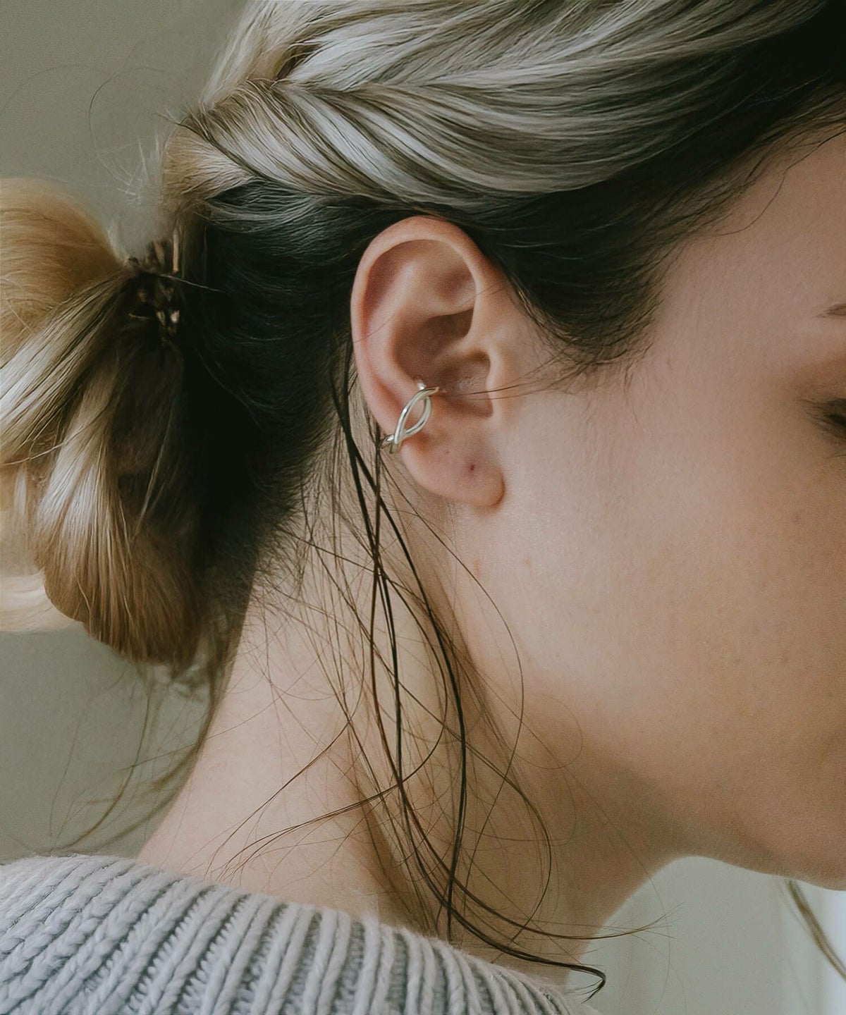 【訳ありアウトレット品】★通常価格→アウトレット価格 ピンキーリング イヤーカフ 大ぶり レディース シンプル シルバー925 イヤカフ イヤーカフス ノンホールピアス ピアリング 【XIRA エクシラ】 18k ゴールド仕上げ イヤリング Silver925 金属アレルギー対応 片耳用