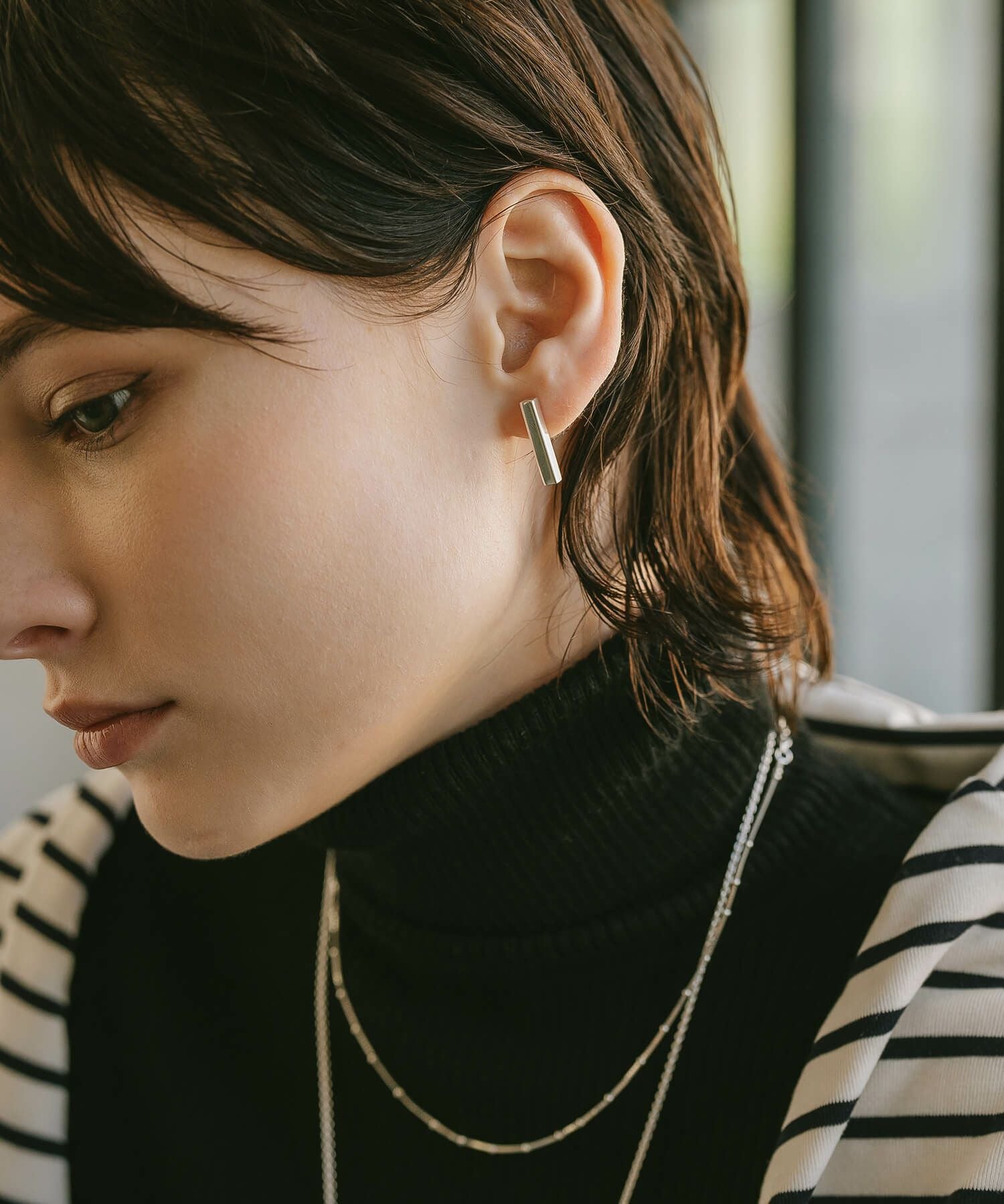 Silver925 Minimal Bar Earrings LOKA -ロカ- | Ops.(オプス)公式ストア