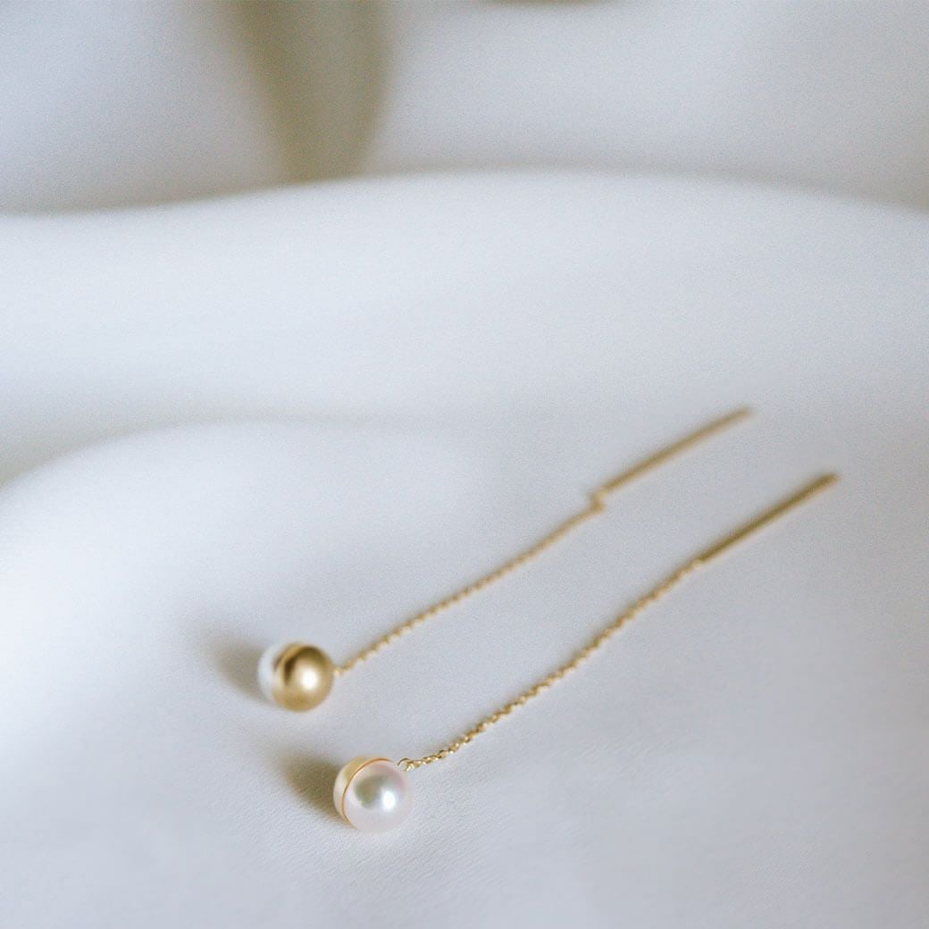 Elegant Pearl Chain Earrings PRENDOR-HAPA -プレドールハパ- | Ops