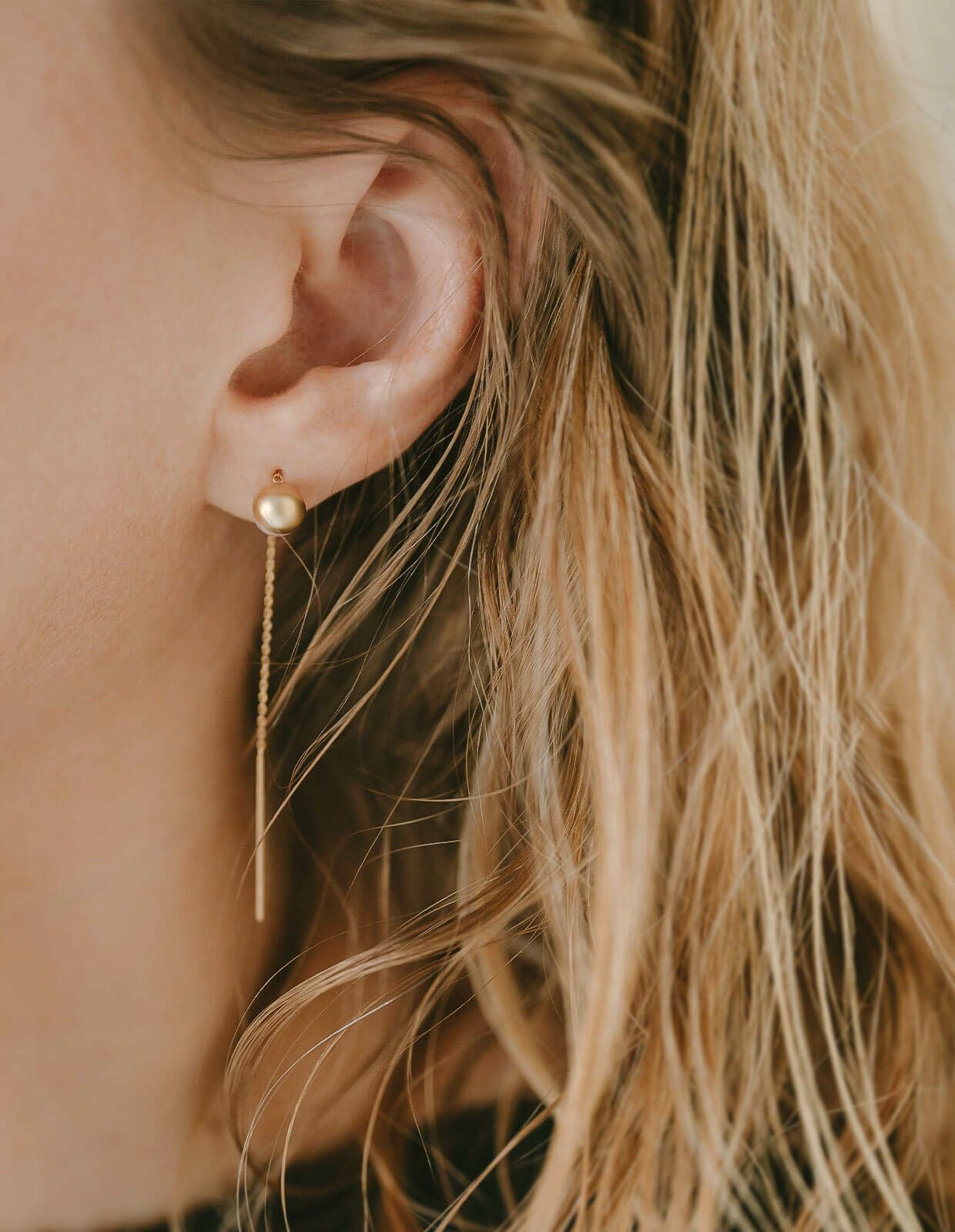 Elegant Pearl Chain Earrings PRENDOR-HAPA -プレドールハパ- | Ops