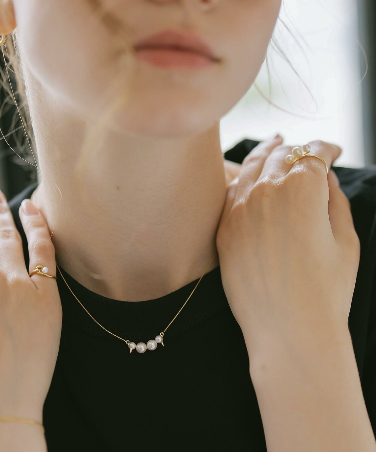 10K10金 アコヤ 真珠 パール 丸 サークル 長さ45cm 50cm 大人 可愛い おしゃれ ゴールド ネックレス レディース シンプル K10 アコヤパール あこや真珠