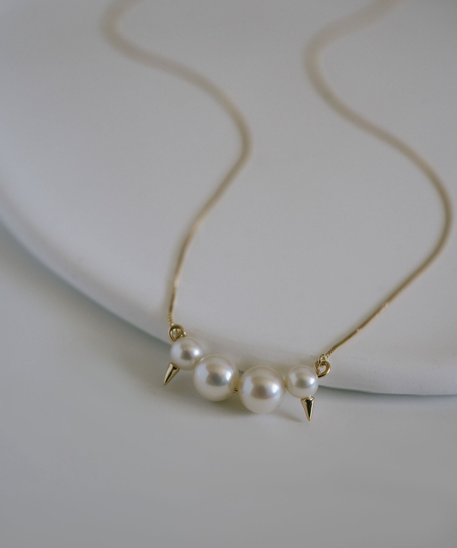 K10 Spike Studs Pearl Necklace QUATLUNE -カトルネ- | Ops.(オプス