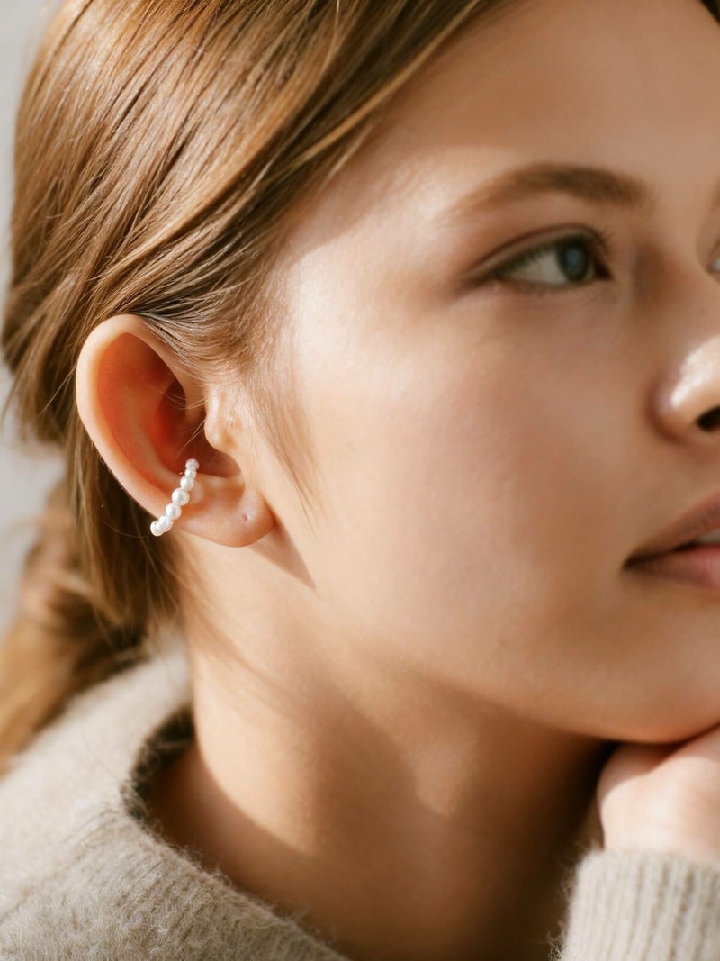 K10 10金 ピアス プレゼント イヤカフ ピアリング 卒業式 入学式 アクセサリー パール イヤリング １０金 10K イヤーカフ シンプル 真珠 レディース イヤカフ K10 パール 淡水真珠  ゴールド イヤリング カジュアル フォーマル おしゃれ