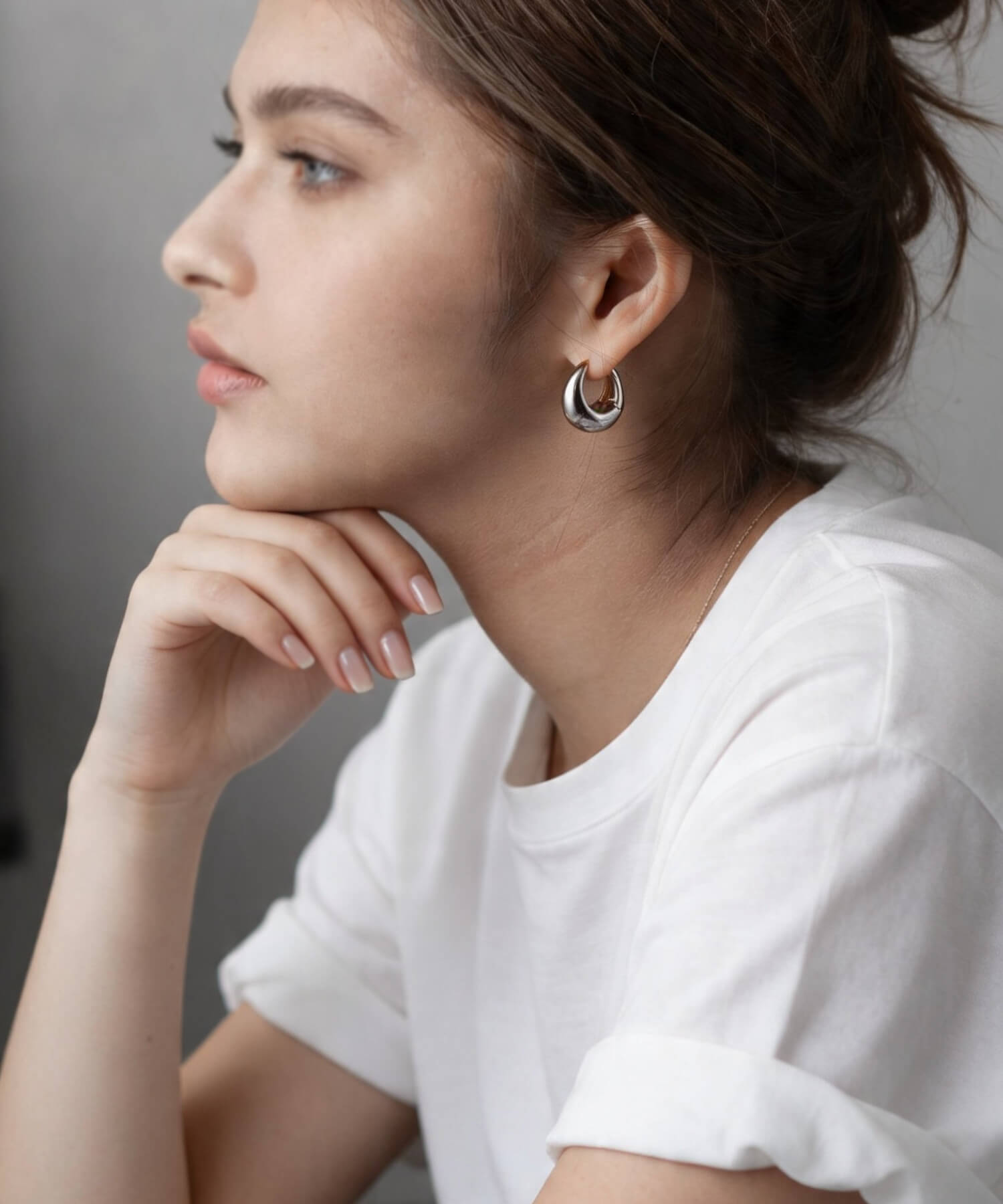 Silver925 Plump Hoop Earrings CAPALLE -カパレ- | Ops.(オプス)公式