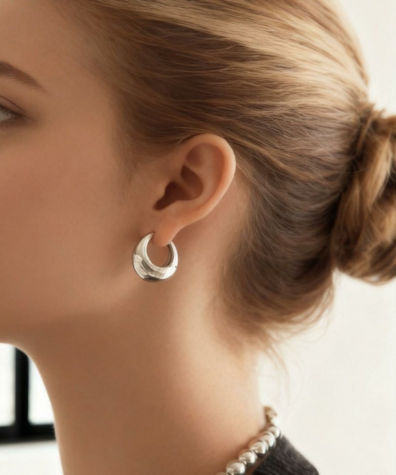 フープピアス 大ぶり　シルバー925 レディース シンプル ブランド