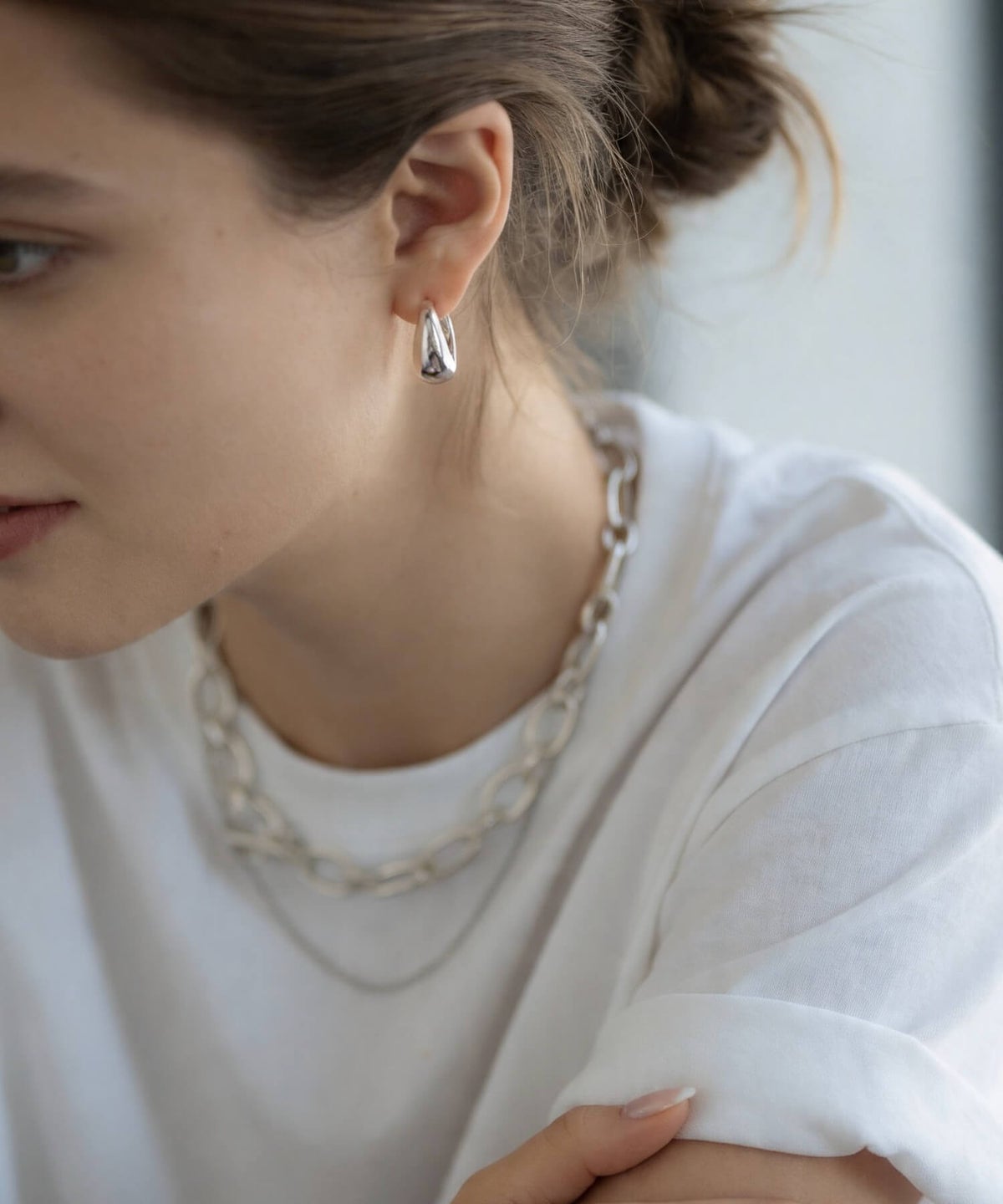 フープピアス 大ぶり　シルバー925 レディース シンプル ブランド