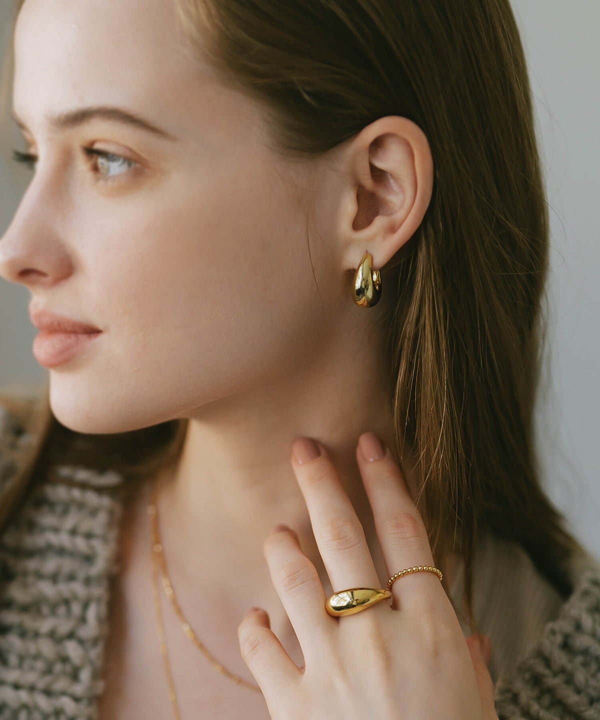 フープピアス 大ぶり　シルバー925 レディース シンプル ブランド