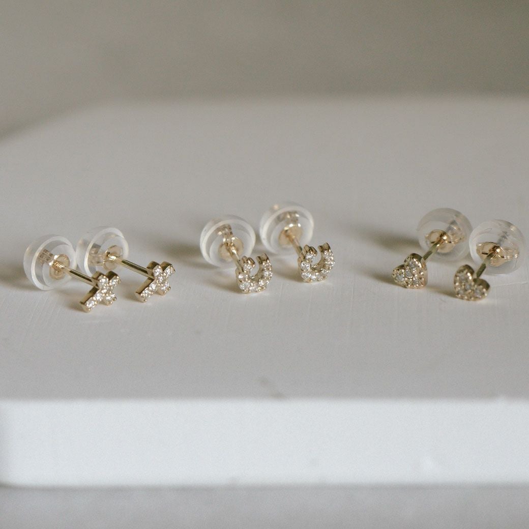 Tiny Diamond Motif Gold Necklace MELE NK -メレネックレス- | Ops