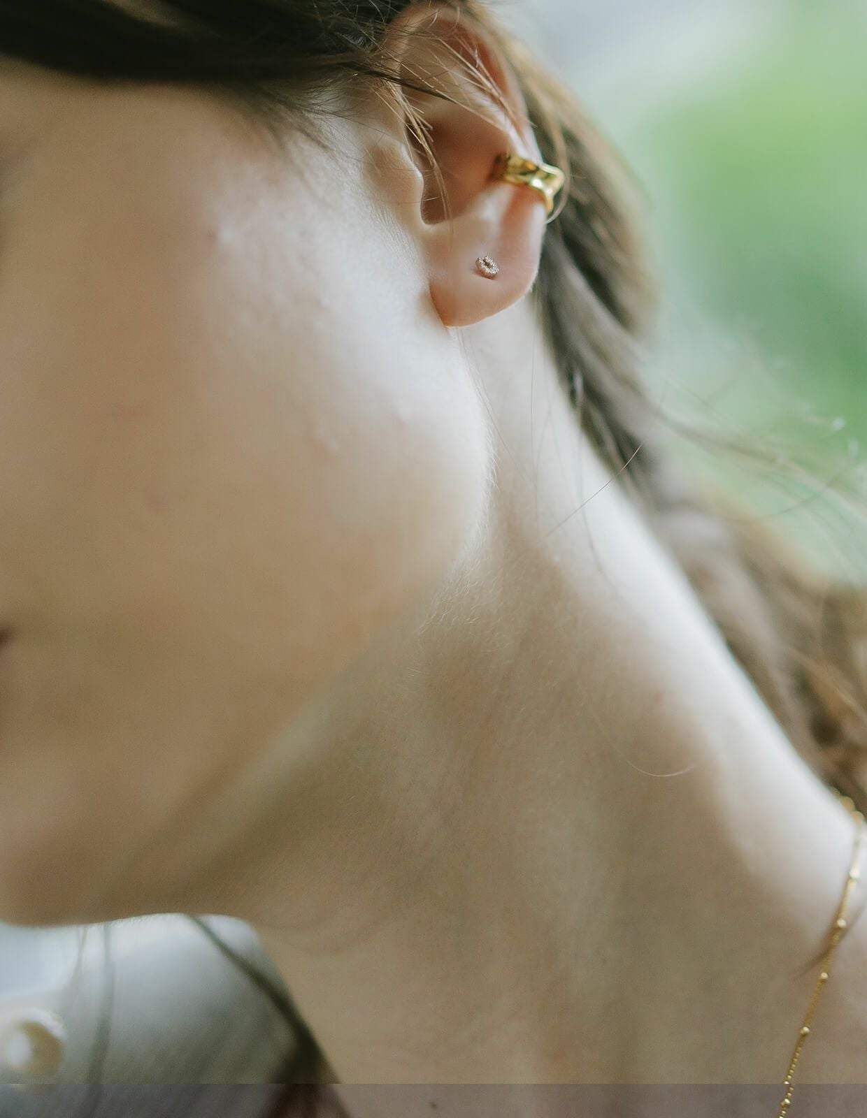 Tiny Diamond Motif Gold Necklace MELE NK -メレネックレス- | Ops