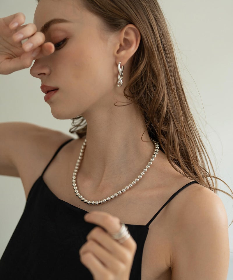 シルバー ボールチェーン ネックレス 7mm レディース 金属アレルギー silver925 シンプル 丸玉 ボール 玉 大ぶり 太め おしゃれ 