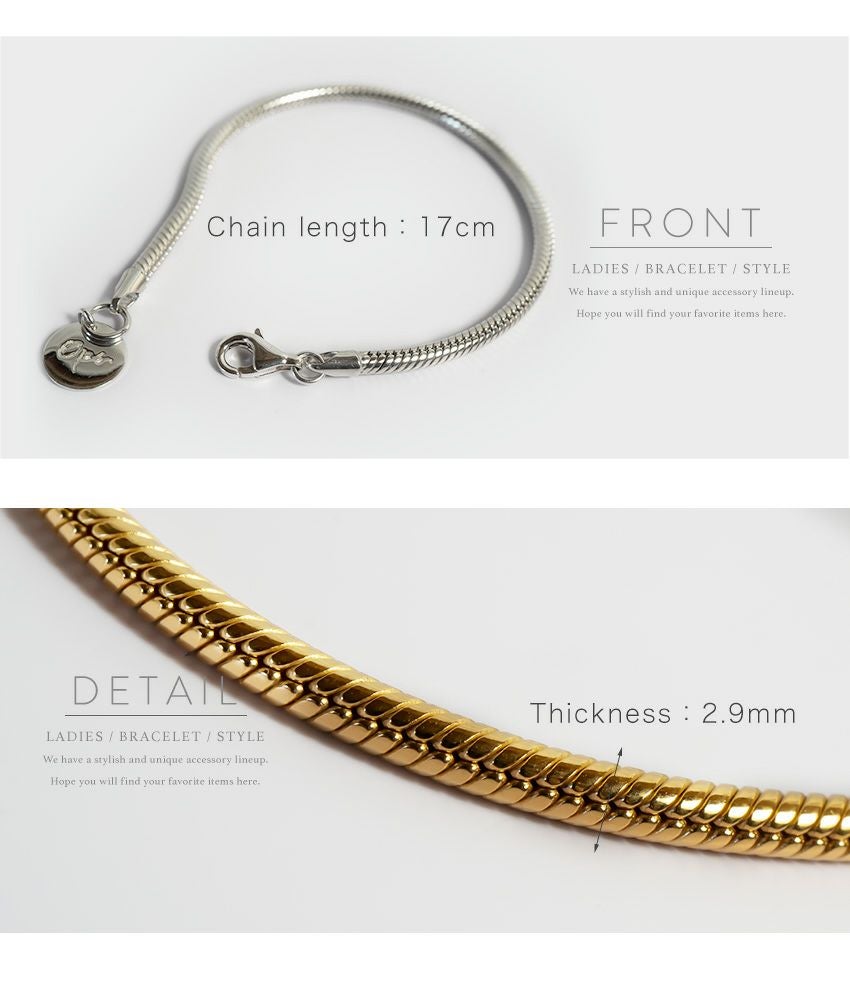 Silver925 Thick Snake Chain Bracelet VENEC BULKY -べネックバルキー