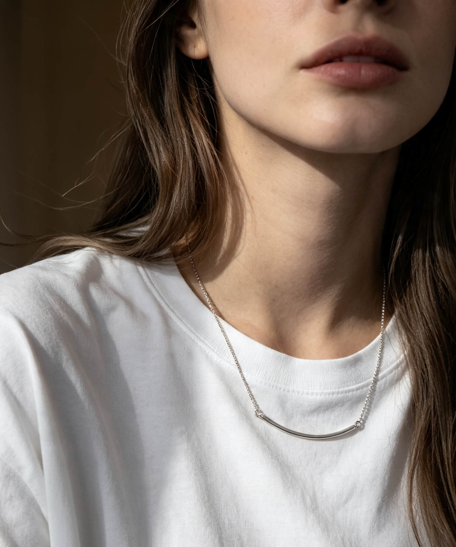 Silver925 Smile Line Bar Necklace TIGO-NK -ティゴ- | Ops.(オプス