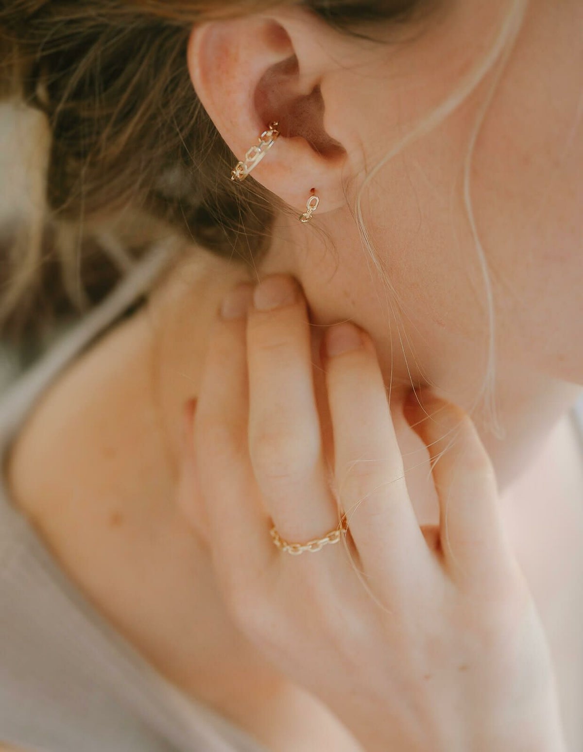 チェーン ピアス 金属アレルギー対応 キャッチ 【KATENA  pierce カテナ】 ピアス 小さい ゴールド レディース シンプル 小ぶり 華奢 細い 10金 k10 10k 日本製 ピアス メンズ チェーンピアス イエローゴールド