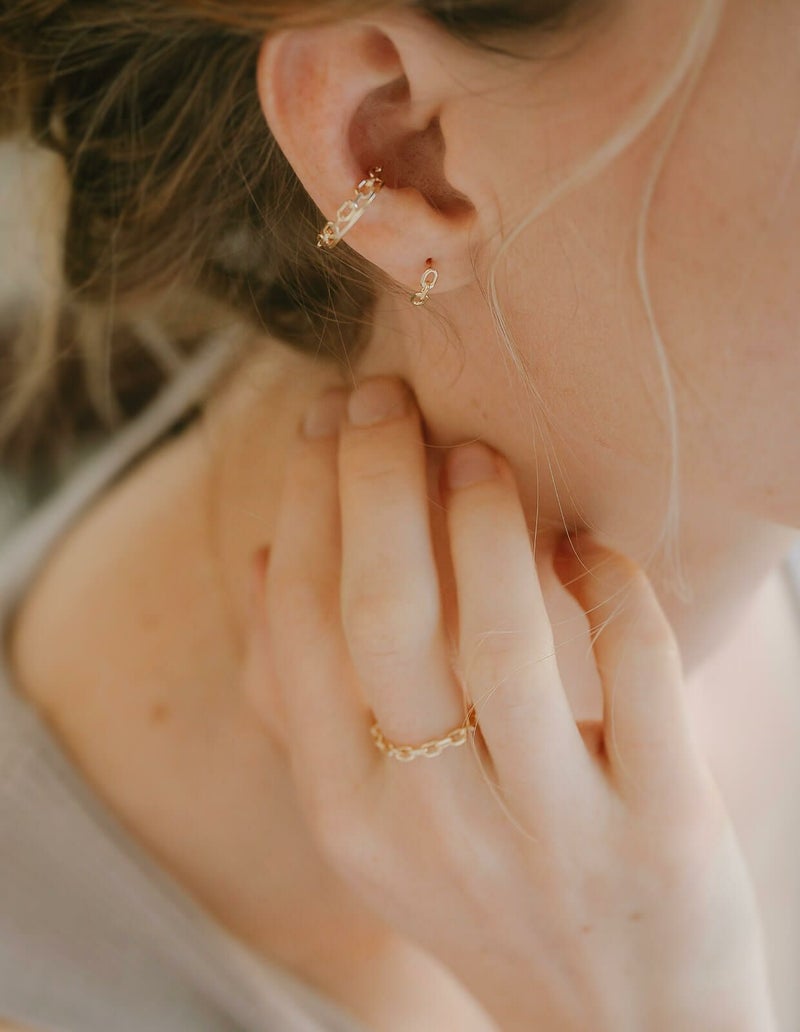 チェーン ピアス 金属アレルギー対応 キャッチ 【KATENA  pierce カテナ】 ピアス 小さい ゴールド レディース シンプル 小ぶり 華奢 細い 10金 k10 10k 日本製 ピアス メンズ チェーンピアス イエローゴールド