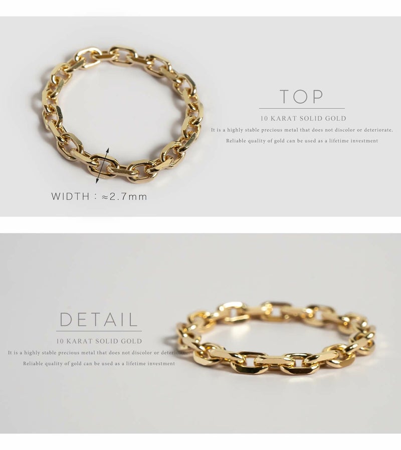 リング 指輪 S M サイズ アレルギー レディース ゴールド 【SILSILA-RING シルシラ】 10k リング 10金 k10 チェーンリング 金属アレルギー 細い 極細 華奢 リング 重ね付け トレンド 上品 流行 スタイリッシュ