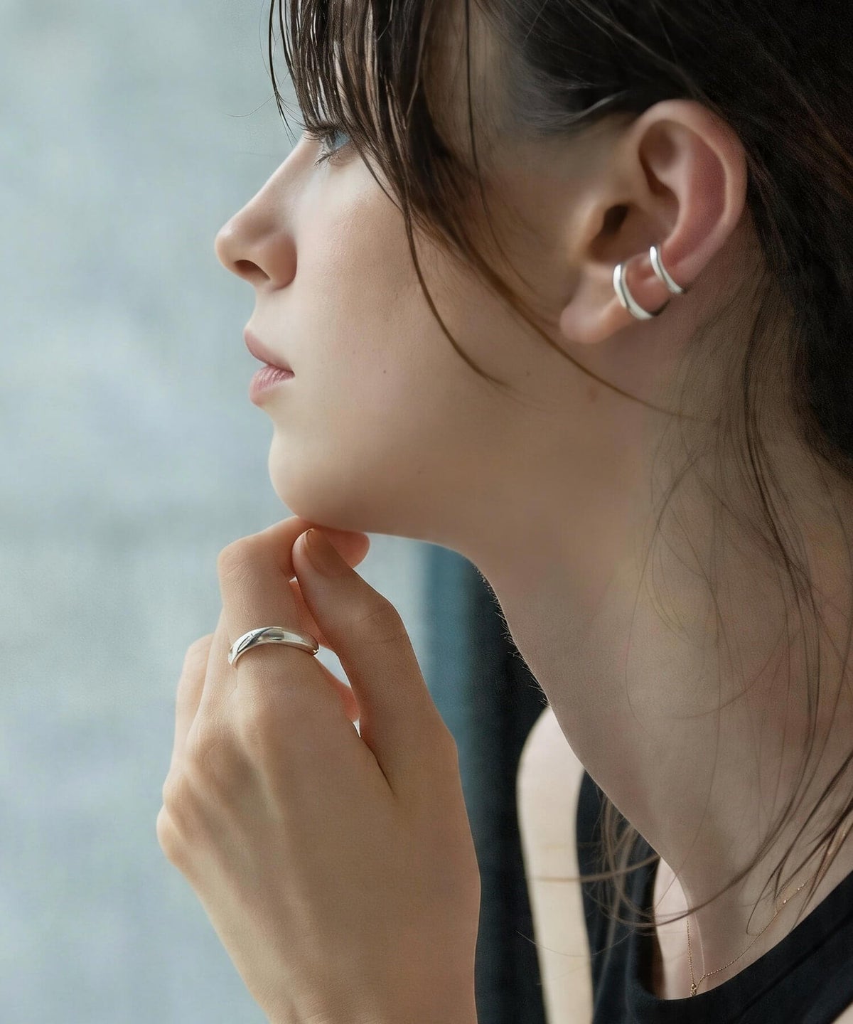 シルバーリング シンプル 親指 リング サムリング 【ULUA ウルア】 ウェーブ クラシック バンドリング 人差し指 指輪 レディース silver925 リング シルバー925 デザインリング カジュアル フォーマル 金属アレルギー 安心 ジュエリー アクセサリー 地金 指輪 重ね付け 軽量