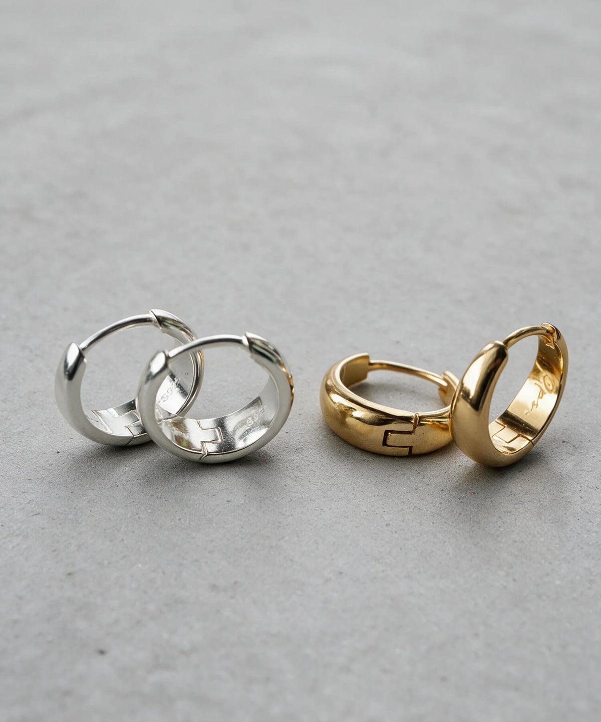 金属アレルギー対応ピアスフープ小さめ【kyklos-moonキクロス・ムーン】中折れ式シルバー925フープピアス18K仕上げシルバーピアスゴールドk18小ぶりピアスSilver92518金ニッケルフリーピアスシンプルレディース
