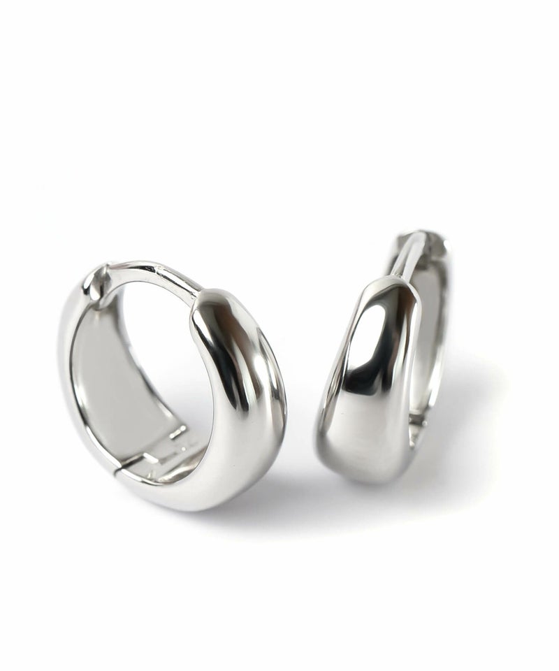 金属アレルギー対応ピアスフープ小さめ【kyklos-moonキクロス・ムーン】中折れ式シルバー925フープピアス18K仕上げシルバーピアスゴールドk18小ぶりピアスSilver92518金ニッケルフリーピアスシンプルレディース