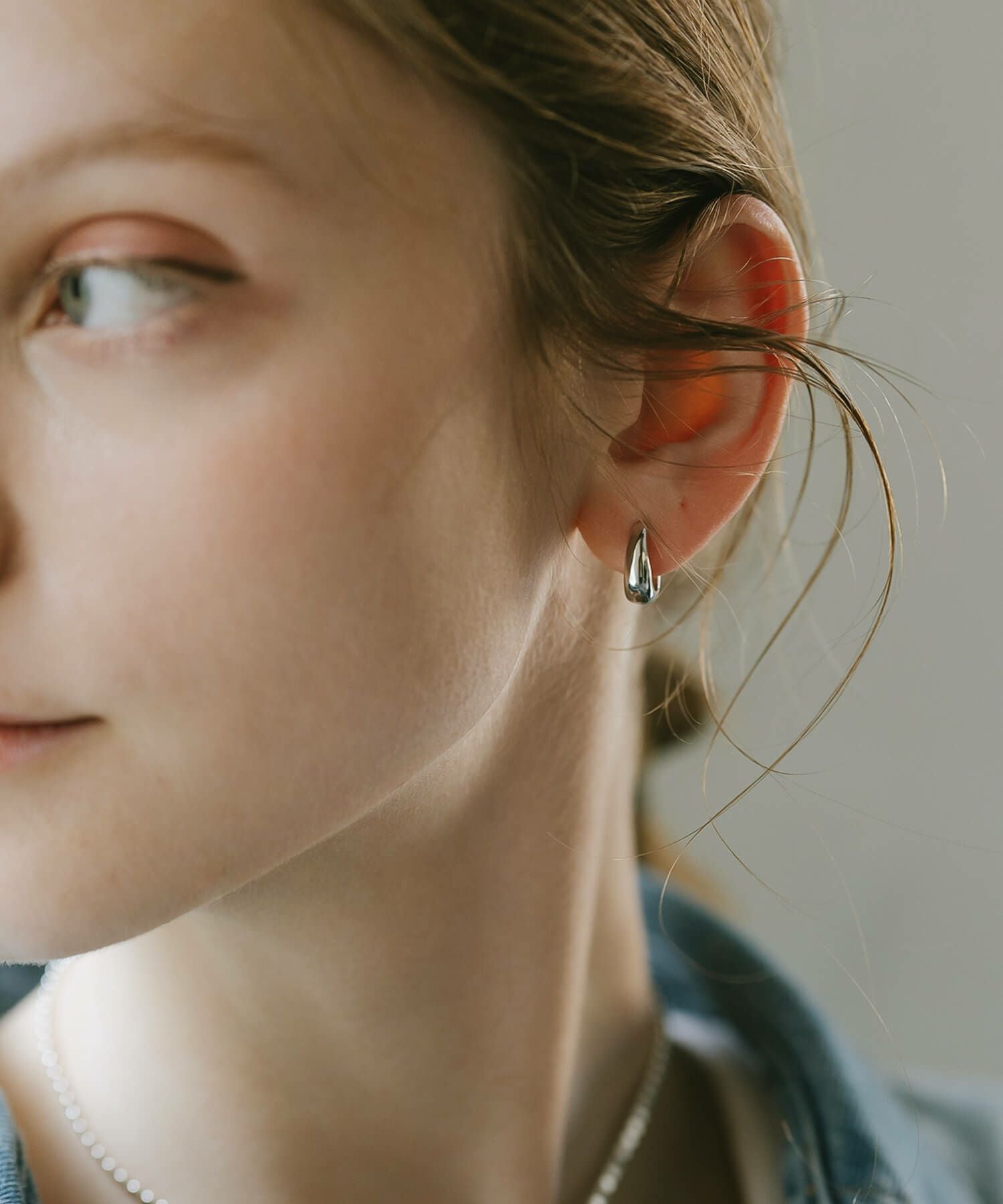 小ぶり フープピアス 【kyklos-moon キクロス・ムーン】 シルバー925