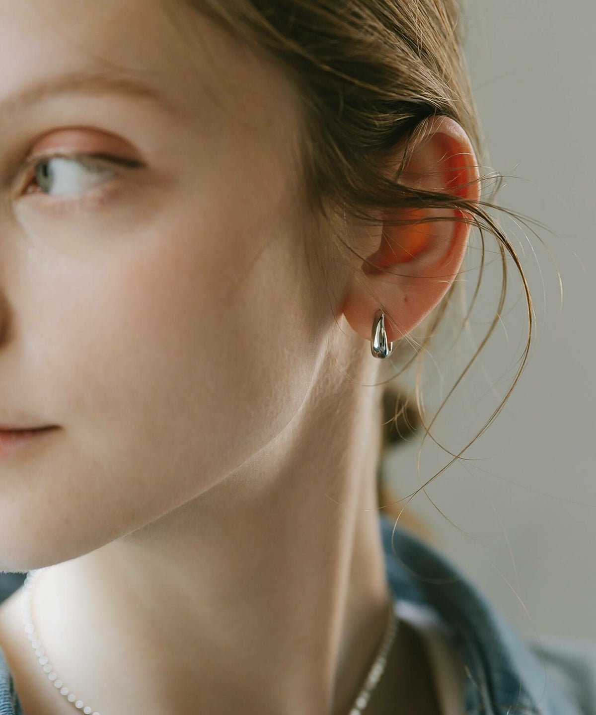 金属アレルギー対応ピアスフープ小さめ【kyklos-moonキクロス・ムーン】中折れ式シルバー925フープピアス18K仕上げシルバーピアスゴールドk18小ぶりピアスSilver92518金ニッケルフリーピアスシンプルレディース