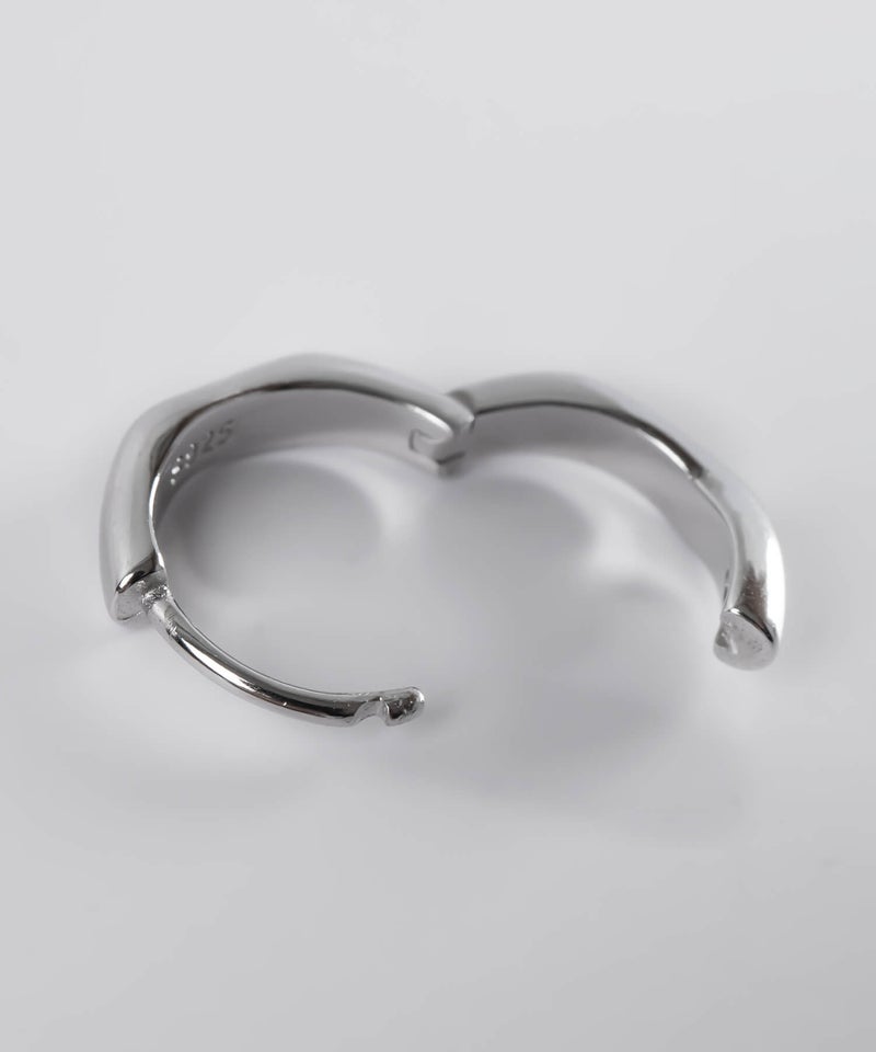 金属アレルギー対応ピアスフープ小さめ【kyklos-waveキクロス・ウェーブ】幾何学ウェーブピアス18k仕上げフープ中折れ式シルバー925フープピアスシルバーゴールドk18小ぶりピアス18金六角ニッケルフリーシンプルピアスレディース