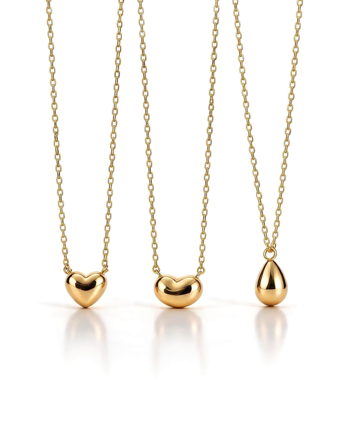 18kネックレスチェーンイエローゴールド【MOLLICAモリカ】18金金属アレルギー対応レディースジュエリーネックレスアクセサリーk18クリスマスギフト女性プレゼント大人カジュアルおしゃれシンプルぷっくりハートエッグモチーフ楕円